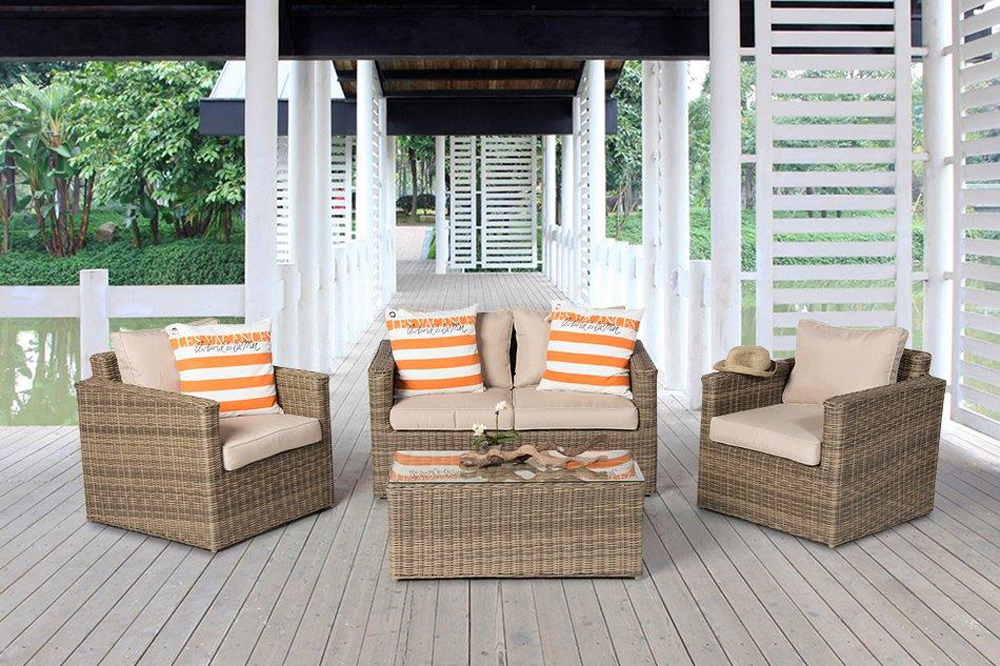 Rattan Lounge Dubai Natural Round